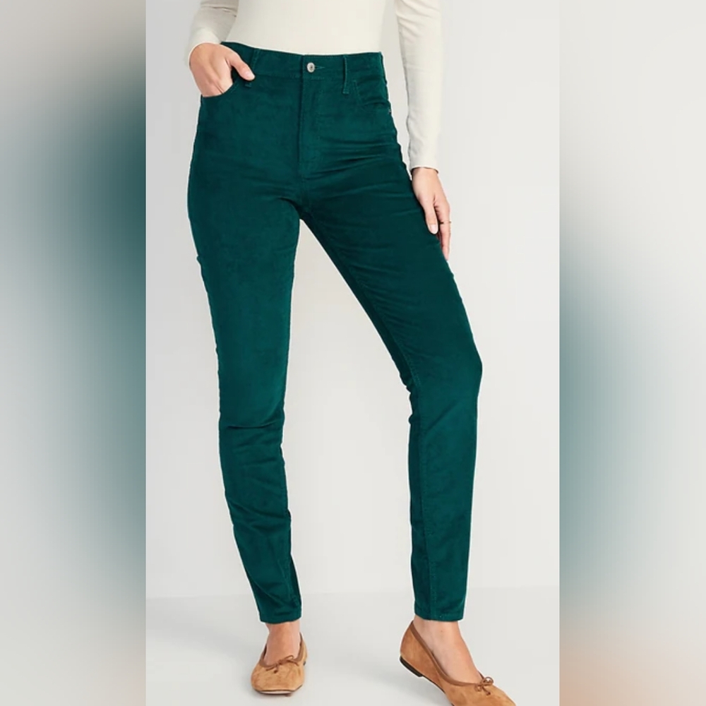 Old Navy Skinny Green Pants Stretch Fit